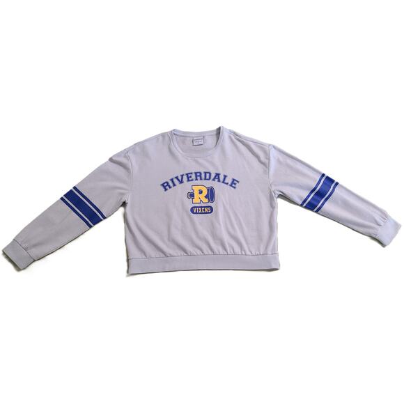 Riverdale High School Vixens Womens Sweatshirt XL Cheer Gray Cropped Long Sleeve - Picture 1 of 4